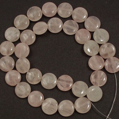 Rose Quartz 12mm Coin Bead