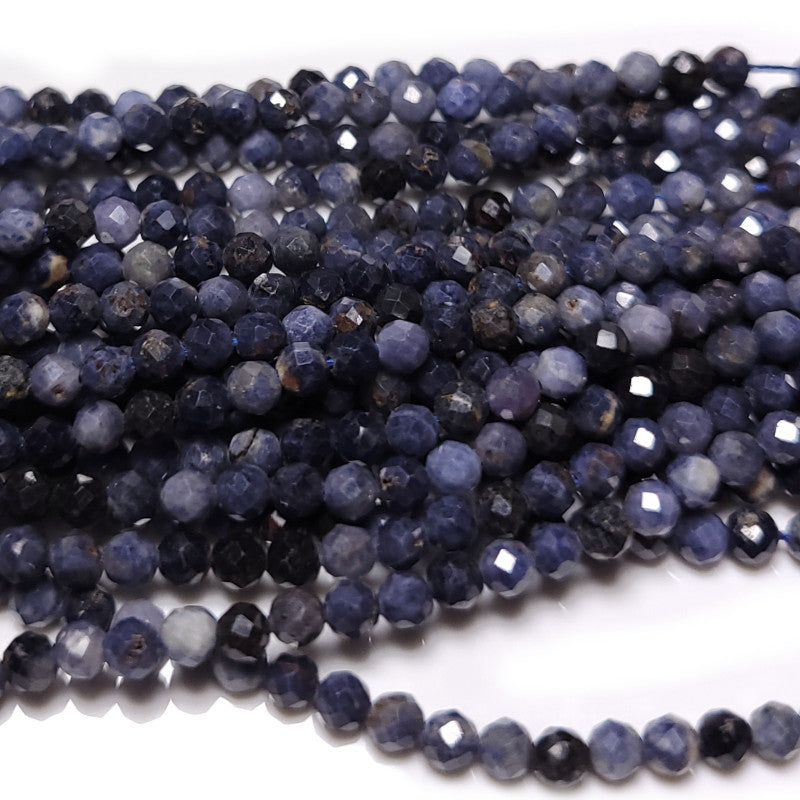 Sapphire 3.5mm Faceted Round Beads