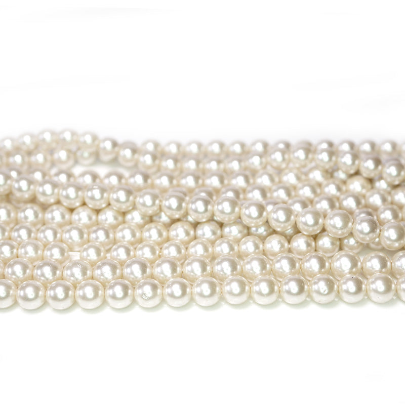Shell Pearl Ivory 6mm Round Beads