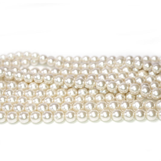 Shell Pearl Ivory 6mm Round Beads