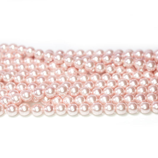 Shell Pearl Pink 6mm Round Beads