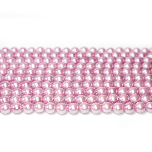 Shell Pearl Purple 6mm Round Beads