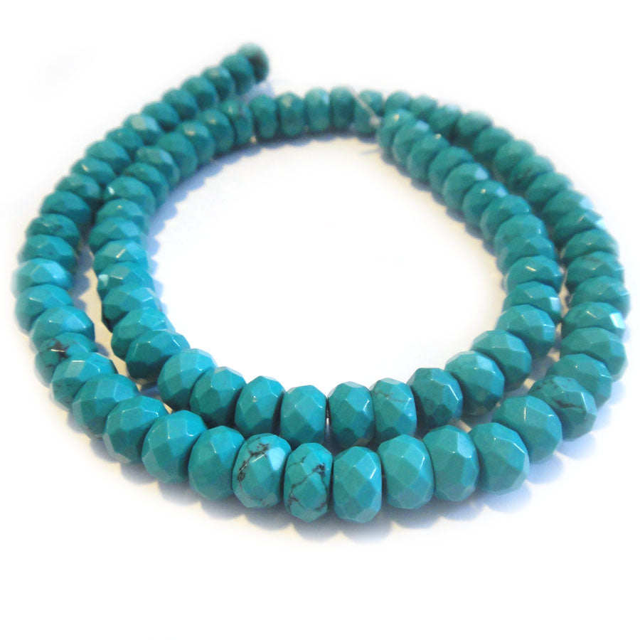 Stabilised Turquoise Faceted 5x8mm Rondelle Beads