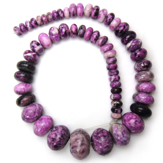 Sugilite Jasper Graduated Rondelle Beads