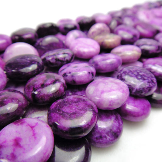 Sugilite Jasper 12mm Coin Beads