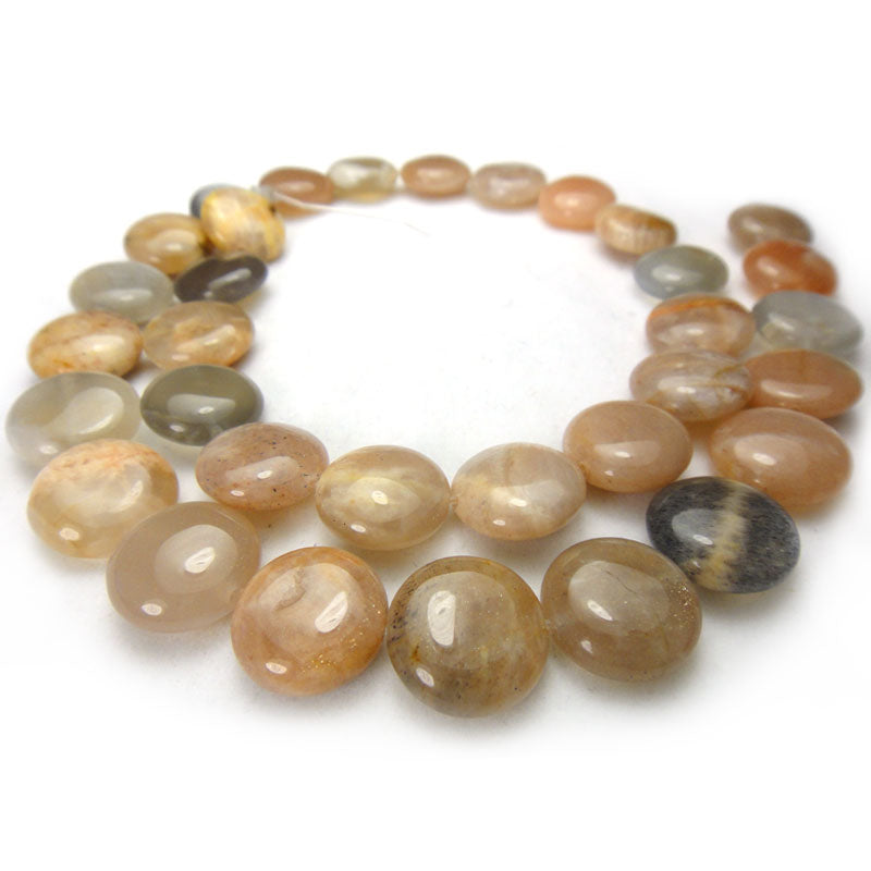 Sunstone 12mm Coin Beads