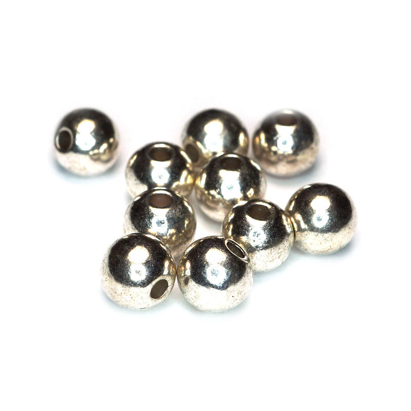 Tibetan Silver Plain 8mm Beads (Pack 10)