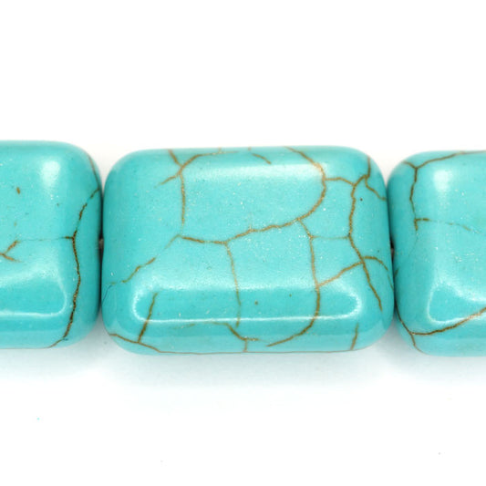 Reconstituted Turquoise 20x15mm Rectangle Beads