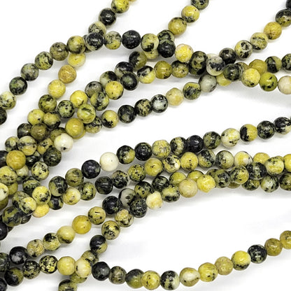 Yellow Turquoise 4mm Round Beads