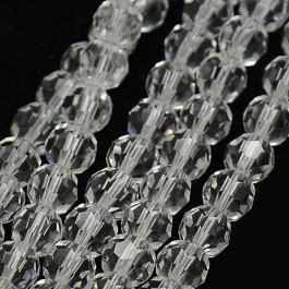 Clear 4mm Faceted Round Glass Beads