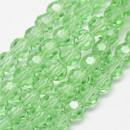 Pale Green 4mm Faceted Round Glass Beads