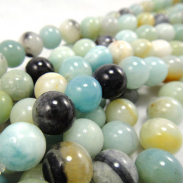 Multicolour Amazonite 10mm Round Beads
