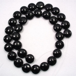 Black Onyx 12mm Coin Beads