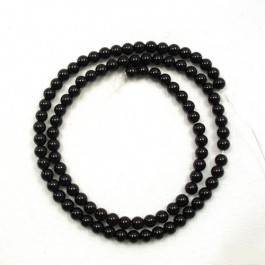 Black Onyx 4mm Round Beads