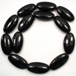 Black Onyx 13x30mm Oval Beads