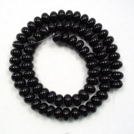 Black Onyx 8x5mm Rondelle Beads