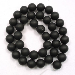 Matte Black stone beads 10mm