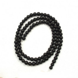 Matte Black stone beads 4mm