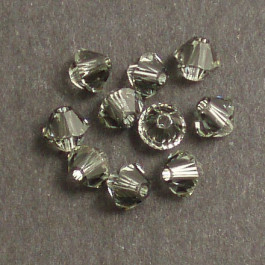 Swarovski® 4mm Black Diamond Bicone Xilion Cut Beads (Pack of 10)