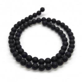 Black Onyx Matte 6mm Round Beads