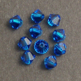 Swarovski® 4mm Capri Blue Bicone Xilion Cut Beads (Pack of 10)