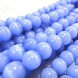 Cats Eye Light Blue 8mm Round Beads