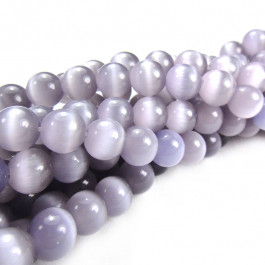 Cats Eye Lavender 8mm Round Beads