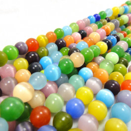 Cats Eye Multicolour 8mm Round Beads