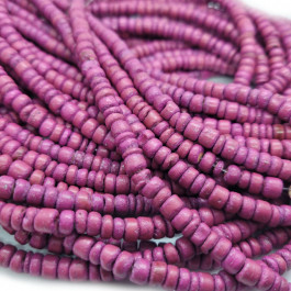 Coco Fuchsia 4x6mm Wood Beads