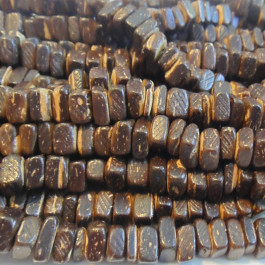 Coco Brown Square Wood Beads