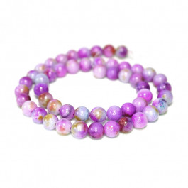 Dyed Jade Purple Multicolour 8mm Round Beads 