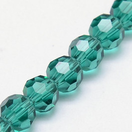 Teal 4mm Faceted Round Glass Beads