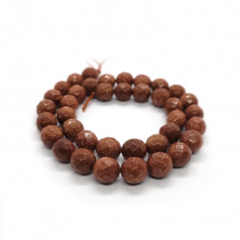 Goldstone Faceted 10mm Round Beads
