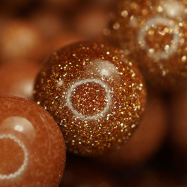 Goldstone 8mm Round Beads