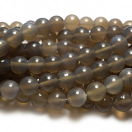 Grey Agate 8mm Round Beads
