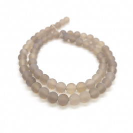 Grey Agate Matte 6mm Round Beads