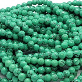 Green Synthetic Turquoise 4mm Round Beads