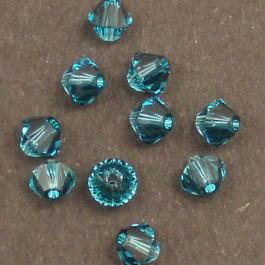 Swarovski® 4mm Indicolite Bicone Xilion Cut Beads (Pack of 10)