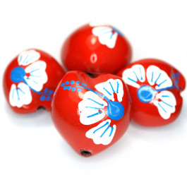 Kukui Nut Red With Flower (Pack 4)