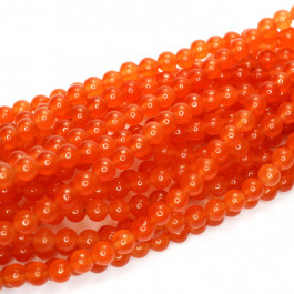 Malay Jade Orange 4mm Round Beads