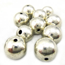 Tibetan Silver Plain 10mm Beads 