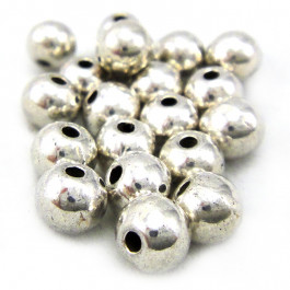 Tibetan Silver 5mm Plain Round Beads 