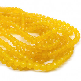 Malay Jade Yellow 6mm Round Beads 