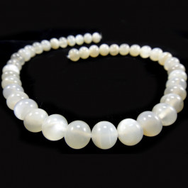 Moonstone Light Grey 10mm Round Beads