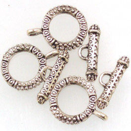 Tibetan Silver Toggle Clasp (Pack 3)
