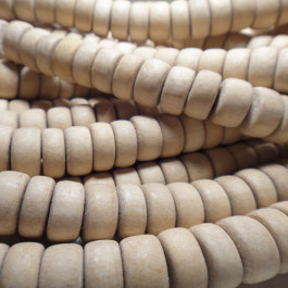 Natural White Wood Rondelle Wood Beads