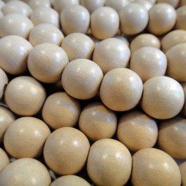 Natural White Wood 10mm Round Beads