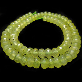 Prehnite Faceted 5x8mm Rondelle Beads 