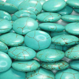 Reconstituted Turquoise 18x25mm Oval Beads