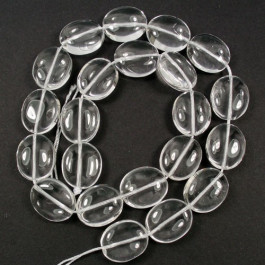 Rock Crystal 15x18mm Oval Beads
